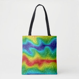 Radical Rainbow Abstract Striped Colorful Art Tote Bag