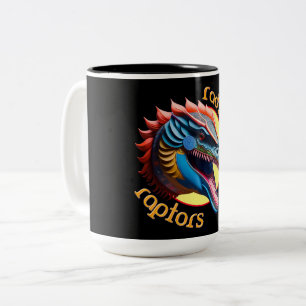 Radical Raptors Dinosaur Two-Tone Coffee Mug