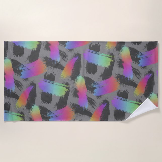 radical retro rainbow : beach towel (Front)