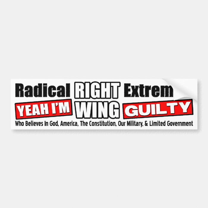 Radical Right Wing Extremist Bumper Sticker