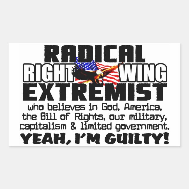 Radical Right Wing Extremist Rectangular Sticker (Front)