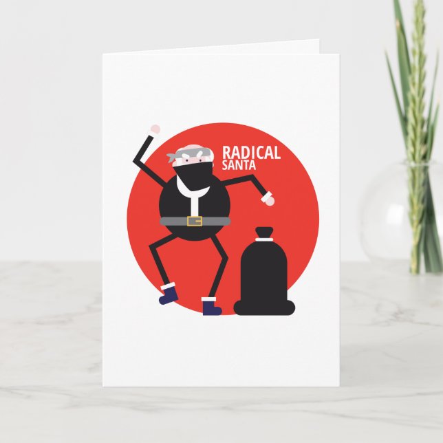 Radical Sanata Funny Christmas Meme Card red (Front)