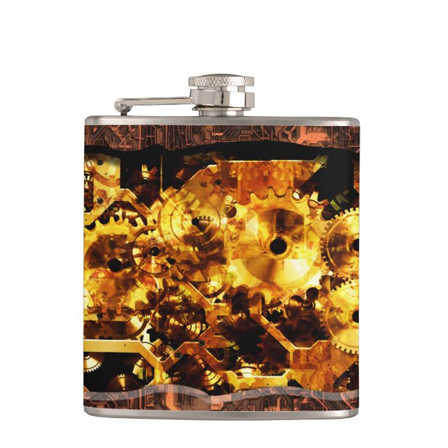 Radical Steampunk 7 Wrapped Flask (Front)