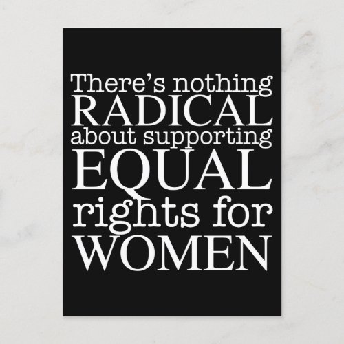 Radical Woman Quote on Womens Rights Feminist Postcard