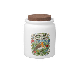 Radicalized by Basic Decency Aesthetic Art Bird Candy Jar