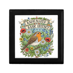 Radicalized by Basic Decency Aesthetic Art Bird Gift Box