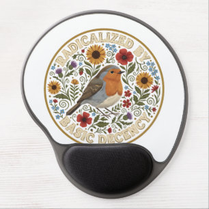 Radicalized by Basic Decency Bird Design – Vintage Gel Mouse Pad