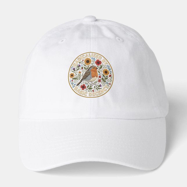 Radicalized by Basic Decency Bird Design – Vintage Hat (Front)