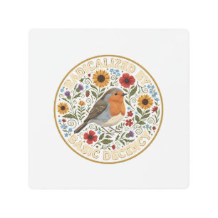 Radicalized by Basic Decency Bird Design – Vintage Metal Print