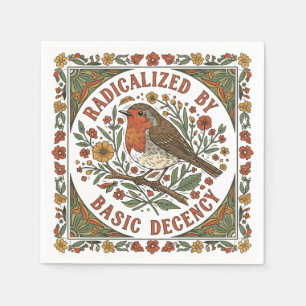 Radicalized by Basic Decency Bird Illustration  Napkins