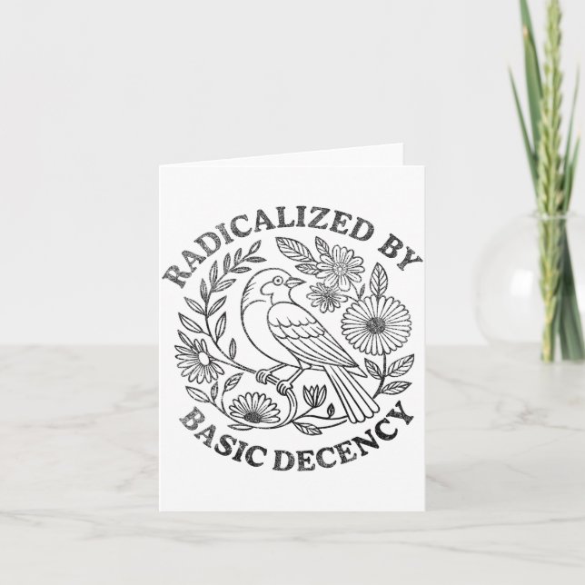 Radicalized By Basic Decency Feminist Men Women Sq Card (Front)