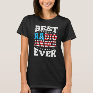 Radio Announcer 4th Fourth Of July Usa American Fl T-Shirt