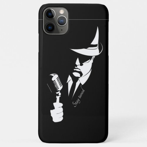 Radio Announcer Man with Mic Stayed Tuned iPhone 11 Pro Max Case