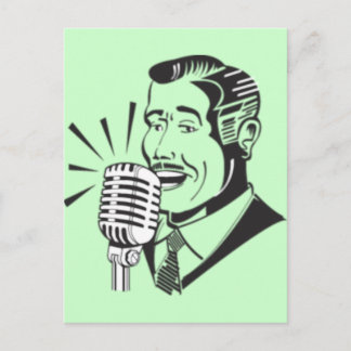 Radio Announcer Postcard