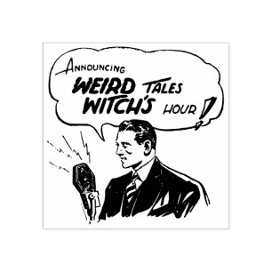 Radio announcer retro rubber stamp