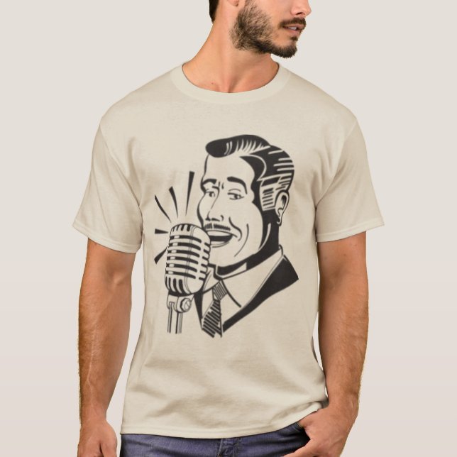 Radio Announcer Retro T-Shirt (Front)