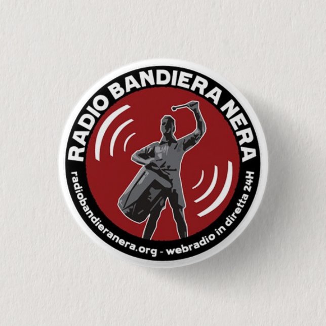radio bandiera nera pinback button (Front)