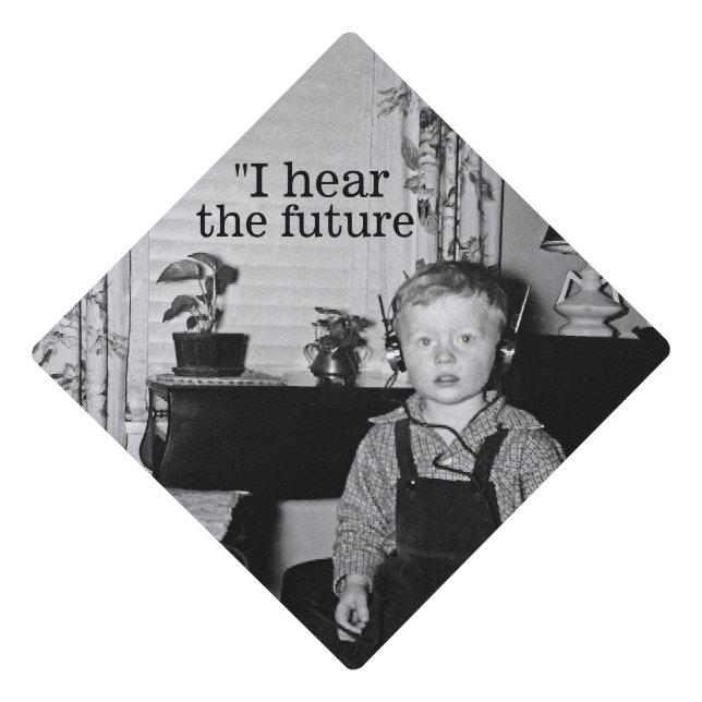 Radio Boy Graduation Party Graduation Cap Topper (Front)