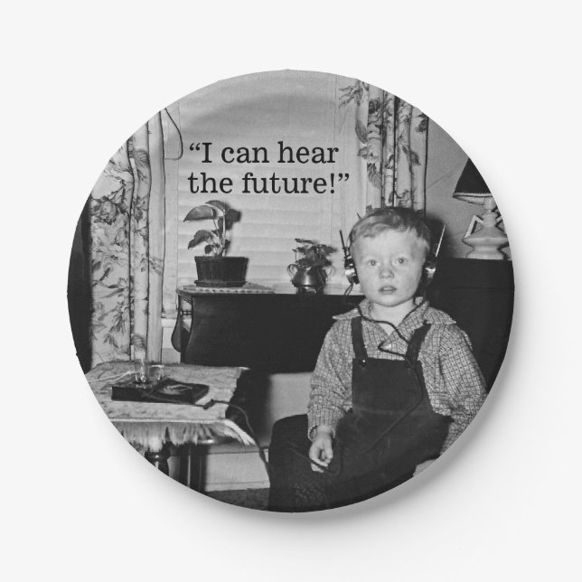 Radio Boy Graduation Party Paper Plates (Front)