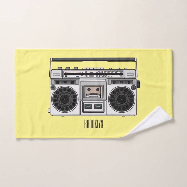 Radio cartoon illustration  bath towel set (Hand Towel)