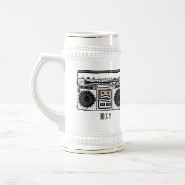 Radio cartoon illustration  beer stein (Left)