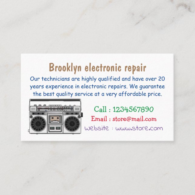 Radio cartoon illustration business card (Front)