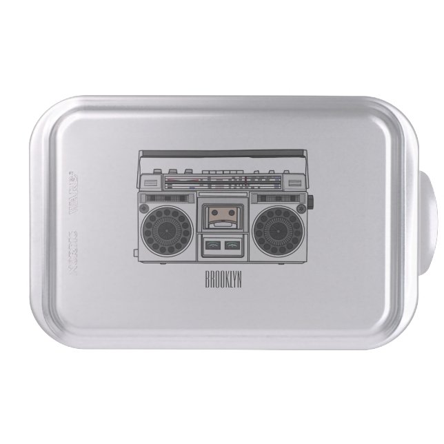 Radio cartoon illustration  cake pan (Front)