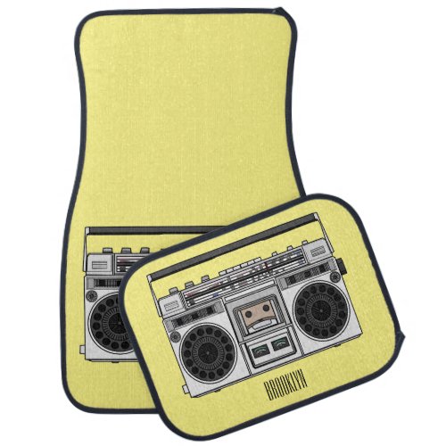 Radio cartoon illustration  car floor mat