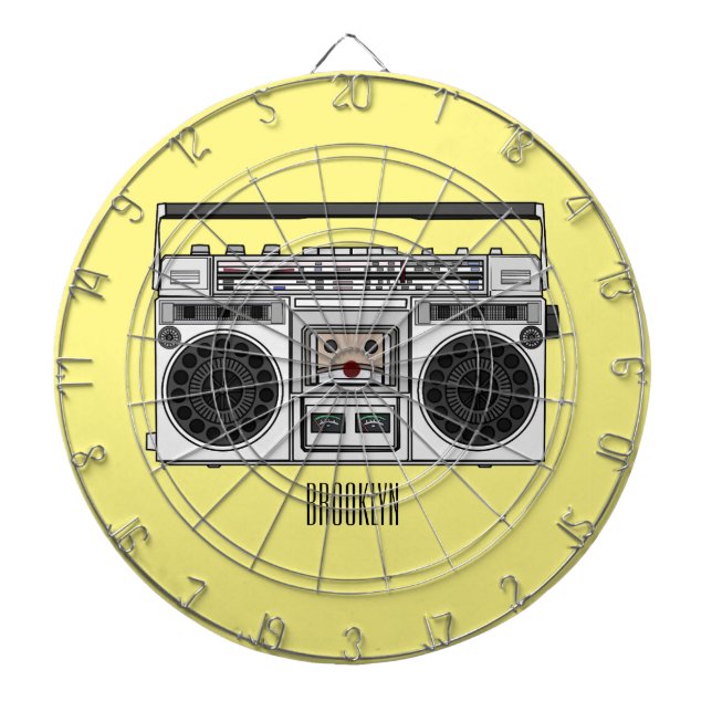 Radio cartoon illustration  dart board (Front)