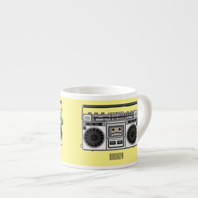 Radio cartoon illustration  espresso cup (Front Right)