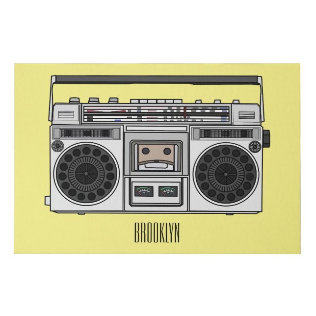 Radio cartoon illustration  faux canvas print (Front)