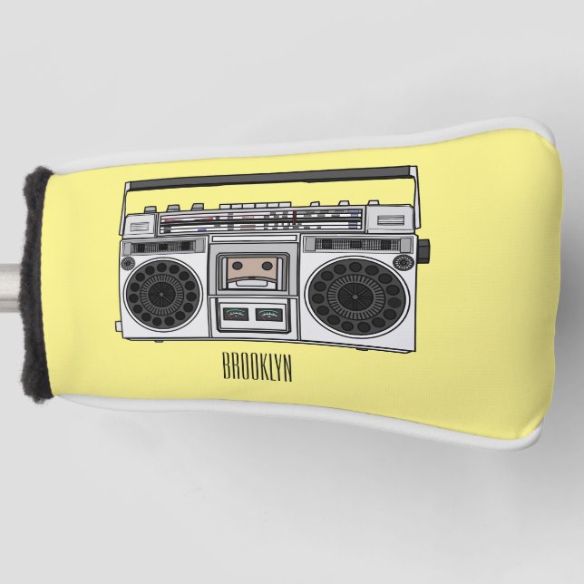 Radio cartoon illustration golf head cover (Front)