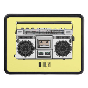Radio cartoon illustration hitch cover