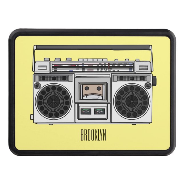 Radio cartoon illustration  hitch cover (Front)