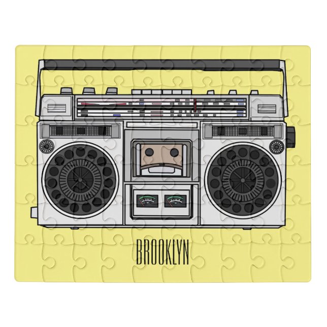 Radio cartoon illustration  jigsaw puzzle (Puzzle Horizontal)