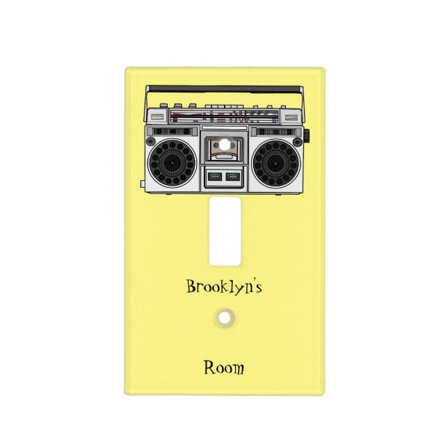 Radio cartoon illustration light switch cover (Front)