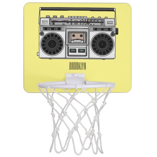 Radio cartoon illustration  mini basketball hoop