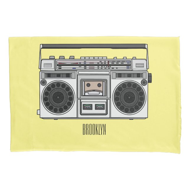 Radio cartoon illustration  pillow case (Front)
