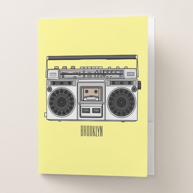 Radio cartoon illustration  pocket folder (Front)