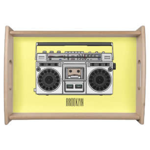 Radio cartoon illustration  serving tray