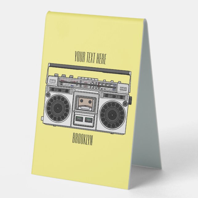 Radio cartoon illustration  table tent (Front)
