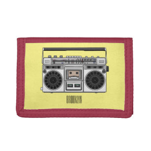 Radio cartoon illustration tri-fold wallet