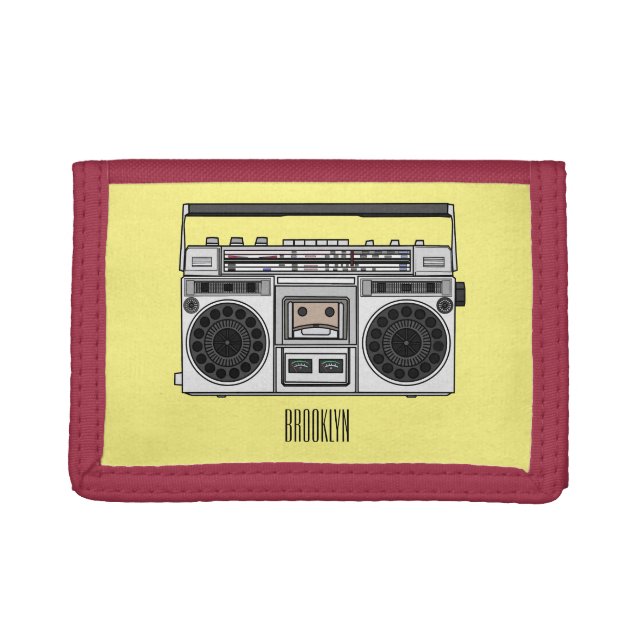 Radio cartoon illustration  trifold wallet (Front)