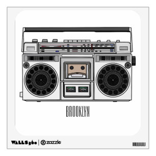 Radio cartoon illustration  wall decal