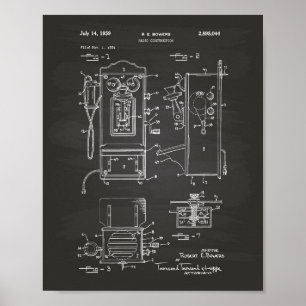 Radio Construction 1959 Patent Art Chalkboard Poster