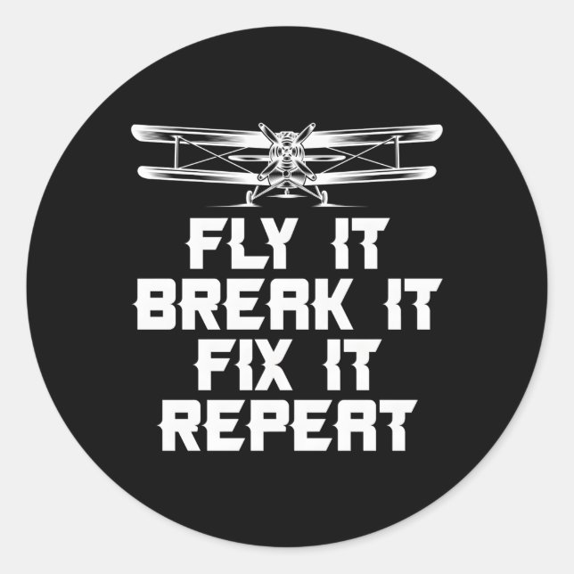 Radio Controlled Plane Pilot Rc Model Planes Rc Pl Classic Round Sticker (Front)