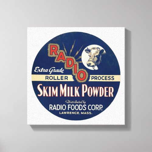 Radio Extra Grade Roller Process Skim Milk Powder Canvas Print