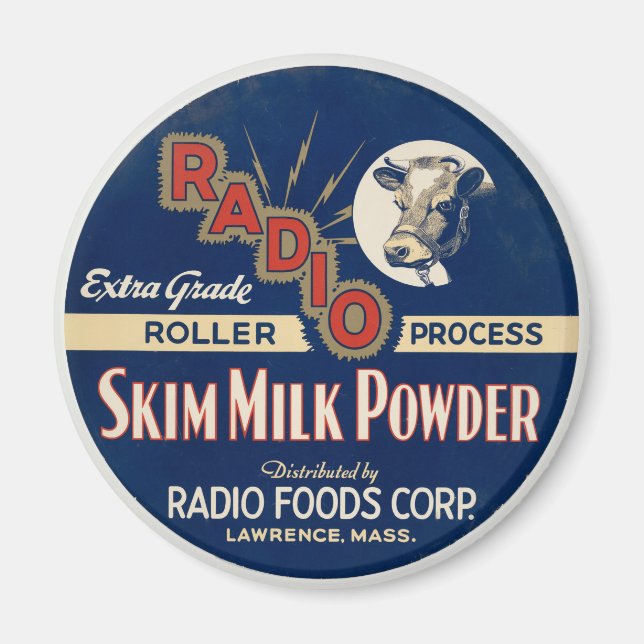 Radio Extra Grade Roller Process Skim Milk Powder. Magnet (Front)