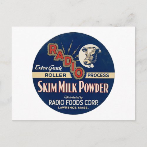 Radio Extra Grade Roller Process Skim Milk Powder Postcard