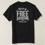 Radio Free Geneva T-shirt (black) at Zazzle